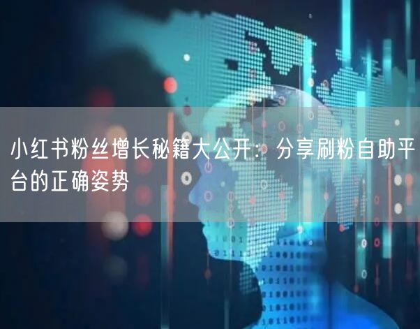 小红书粉丝增长秘籍大公开：分享刷粉自助平台的正确姿势