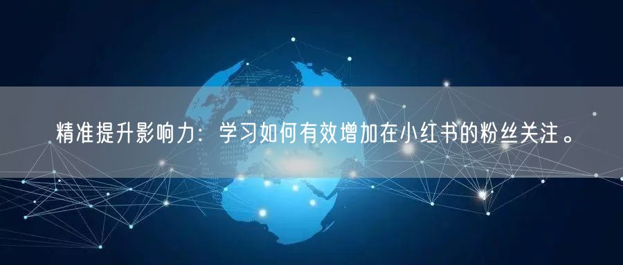 精准提升影响力:学习如何有效增加在小红书的粉丝关注。