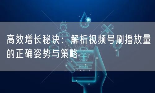 高效增长秘诀:解析视频号刷播放量的正确姿势与策略